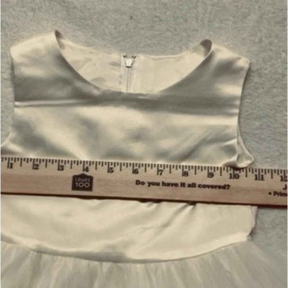 💙 Satin Tulle Easter/Special occasion dress w blue flowers Flowy Cuteness SZ 4